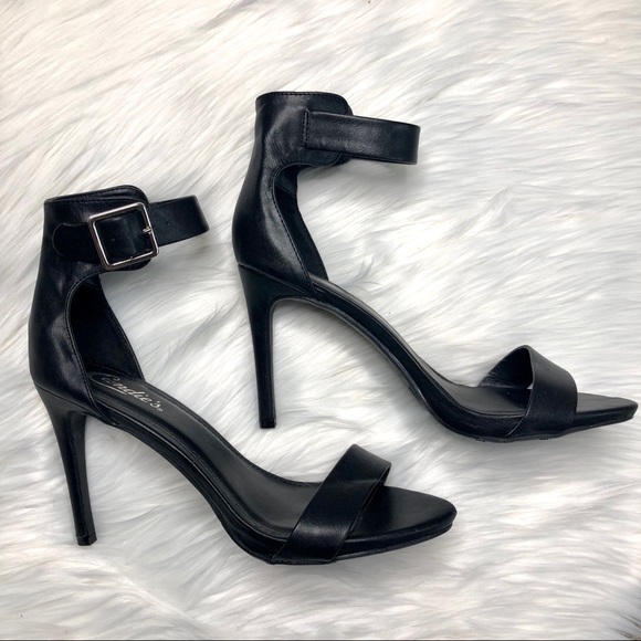Candie's Shoes - Candie’s Black Open Toe Pumps Heels 8 Cadeville